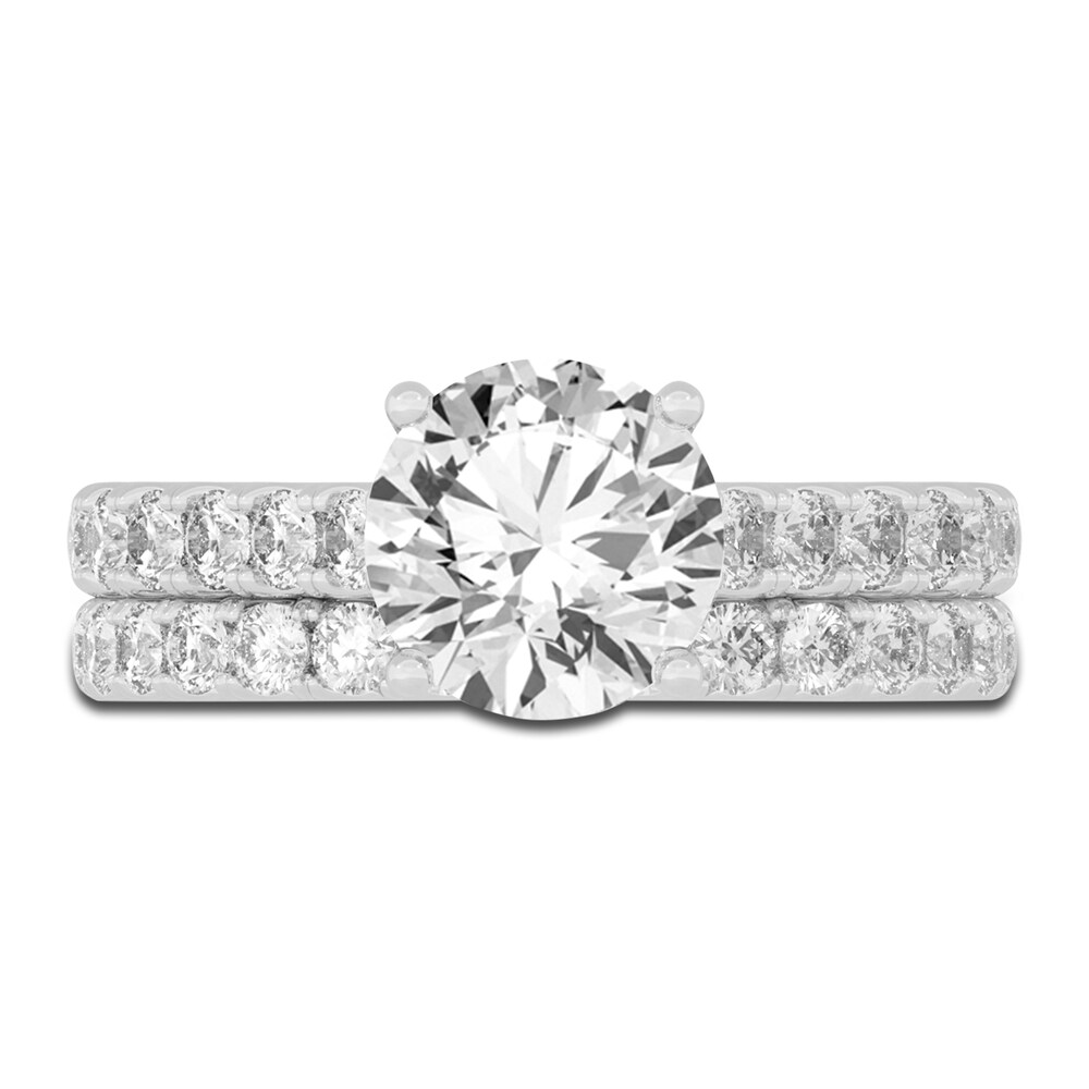 Lab-Created Diamond Bridal Set 3 ct tw Round 14K White Gold tjeEYlmn Lab-Created Diamond Bridal Set 3 ct tw Round 14K White Gold tjeEYlmn