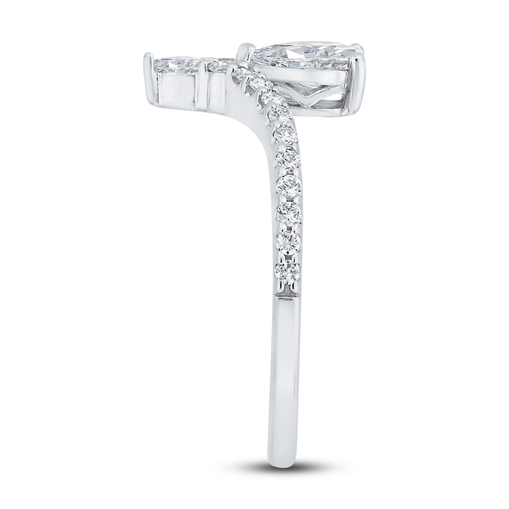 Diamond Engagement Ring 3/4 ct tw Pear/Round 14K White Gold tyxdcSuh Diamond Engagement Ring 3/4 ct tw Pear/Round 14K White Gold tyxdcSuh
