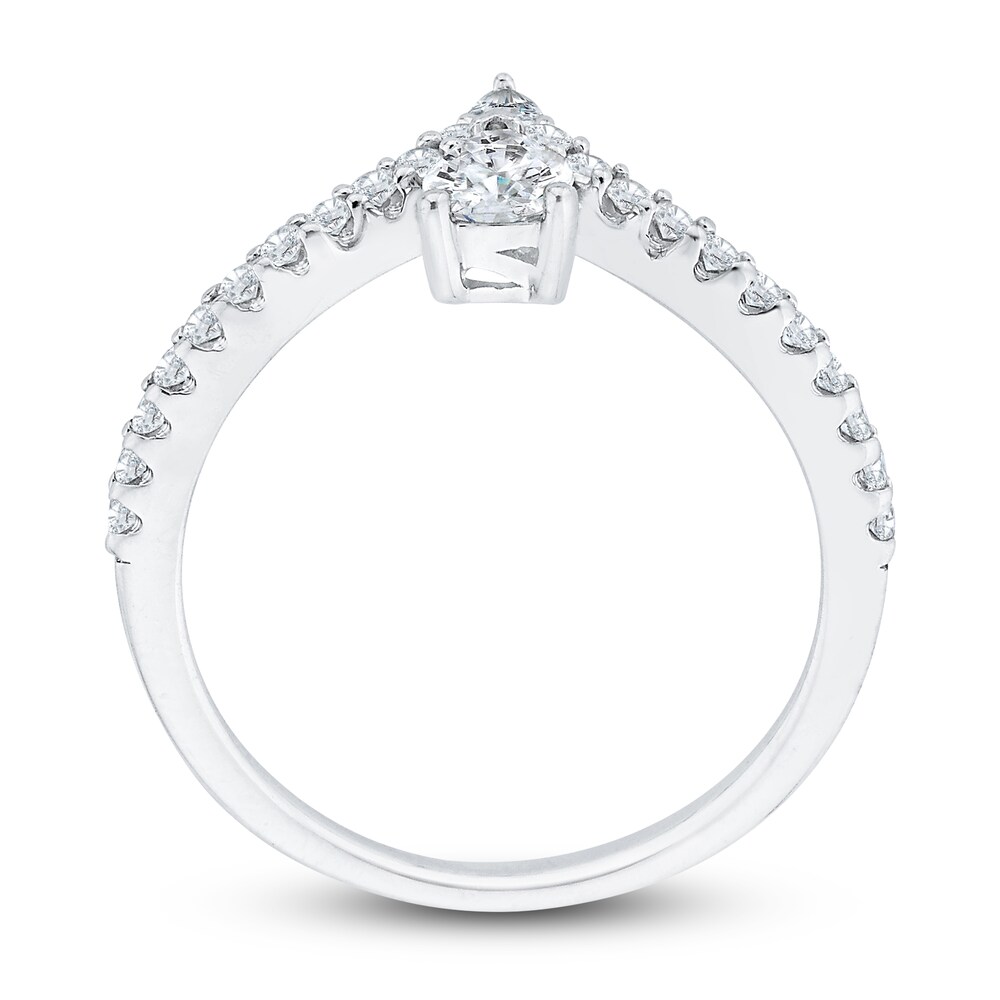 Diamond Engagement Ring 3/4 ct tw Pear/Round 14K White Gold tyxdcSuh Diamond Engagement Ring 3/4 ct tw Pear/Round 14K White Gold tyxdcSuh