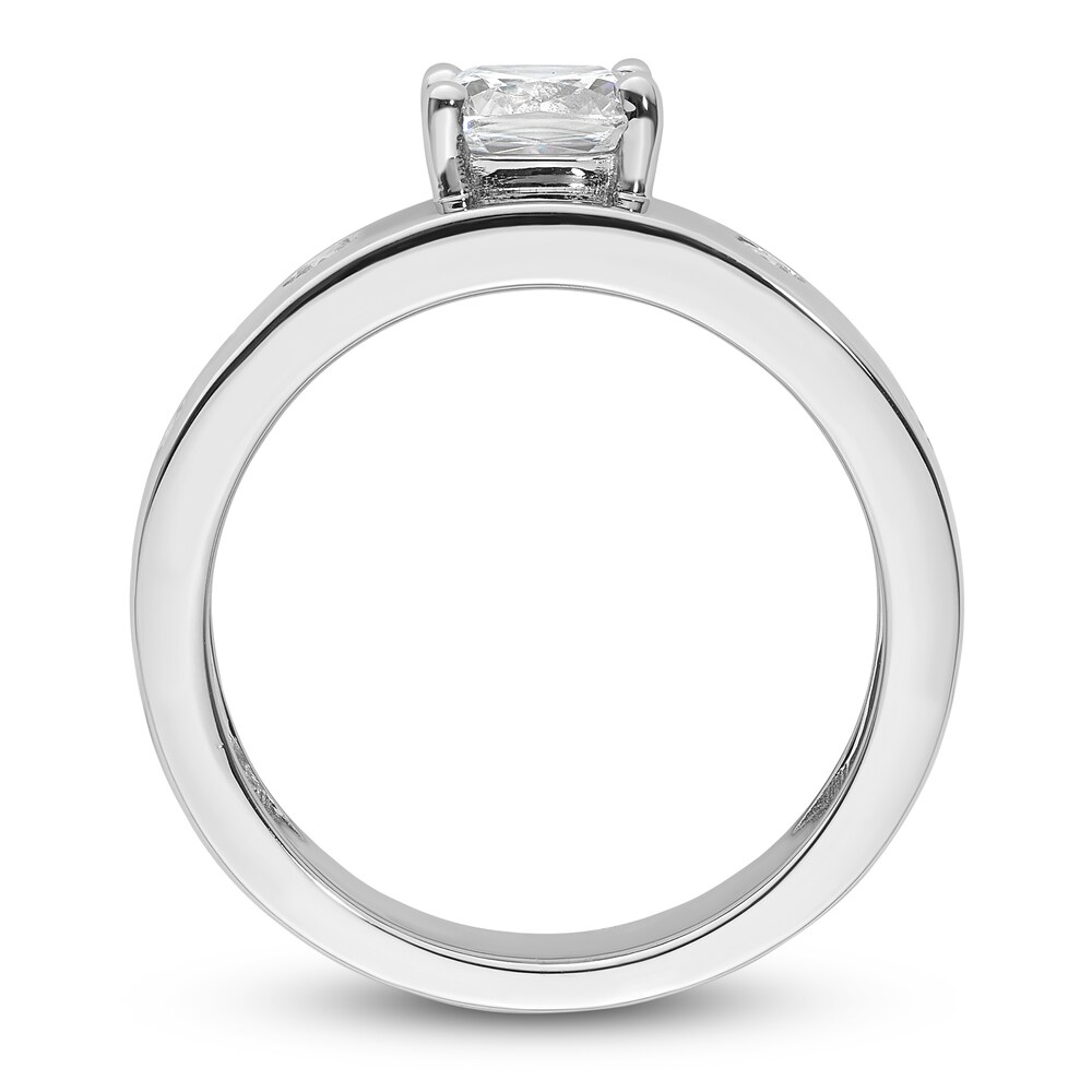 Diamond Engagement Ring 1-1/4 ct tw Cushion/Round 14K White Gold u1Uy7dDs Diamond Engagement Ring 1-1/4 ct tw Cushion/Round 14K White Gold u1Uy7dDs