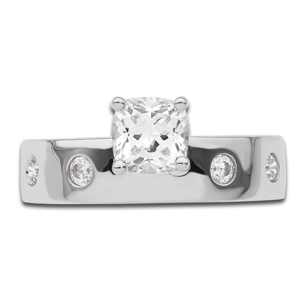 Diamond Engagement Ring 1-1/4 ct tw Cushion/Round 14K White Gold u1Uy7dDs Diamond Engagement Ring 1-1/4 ct tw Cushion/Round 14K White Gold u1Uy7dDs