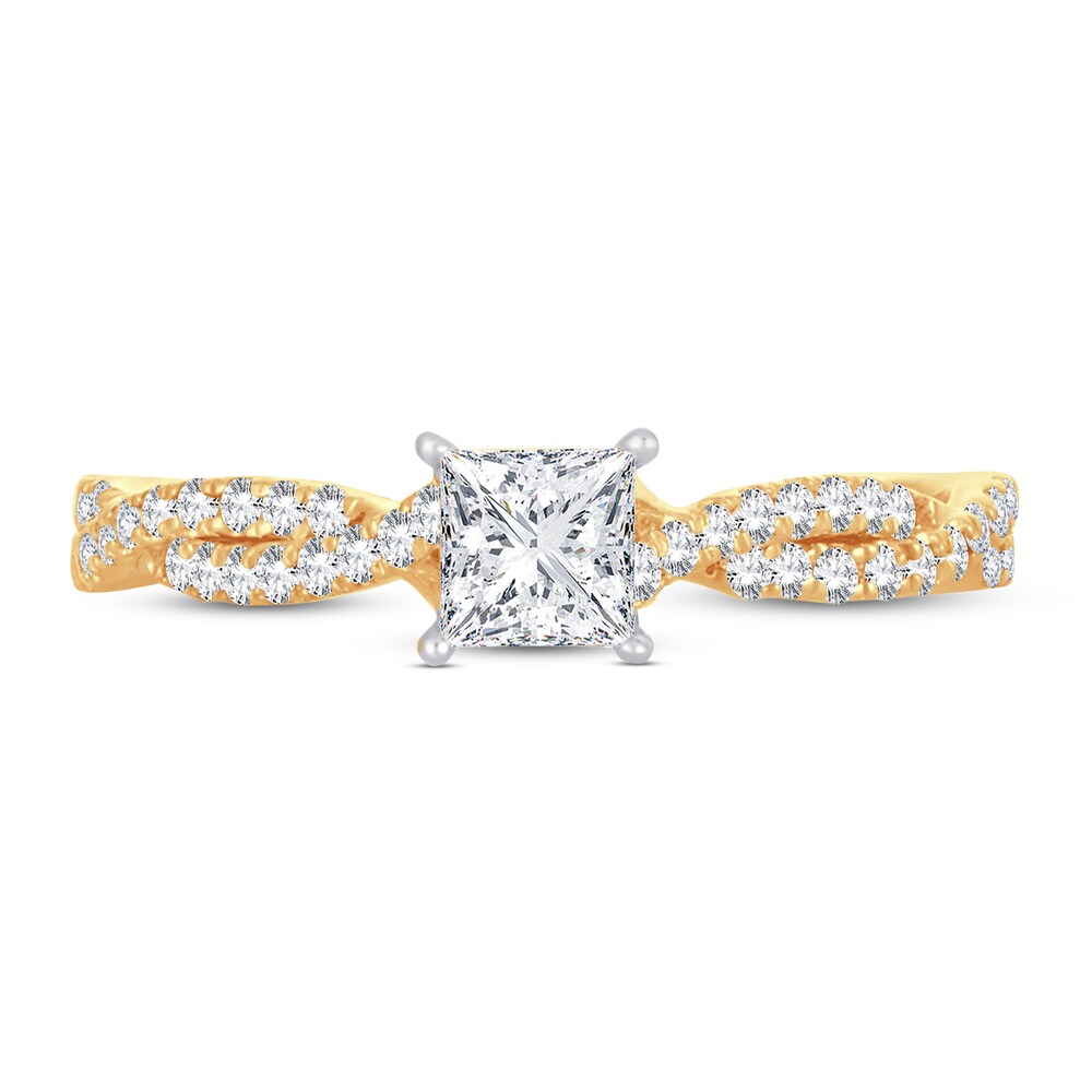 Diamond Engagement Ring 3/4 ct tw Princess 14K Yellow Gold u2Lc3Saf