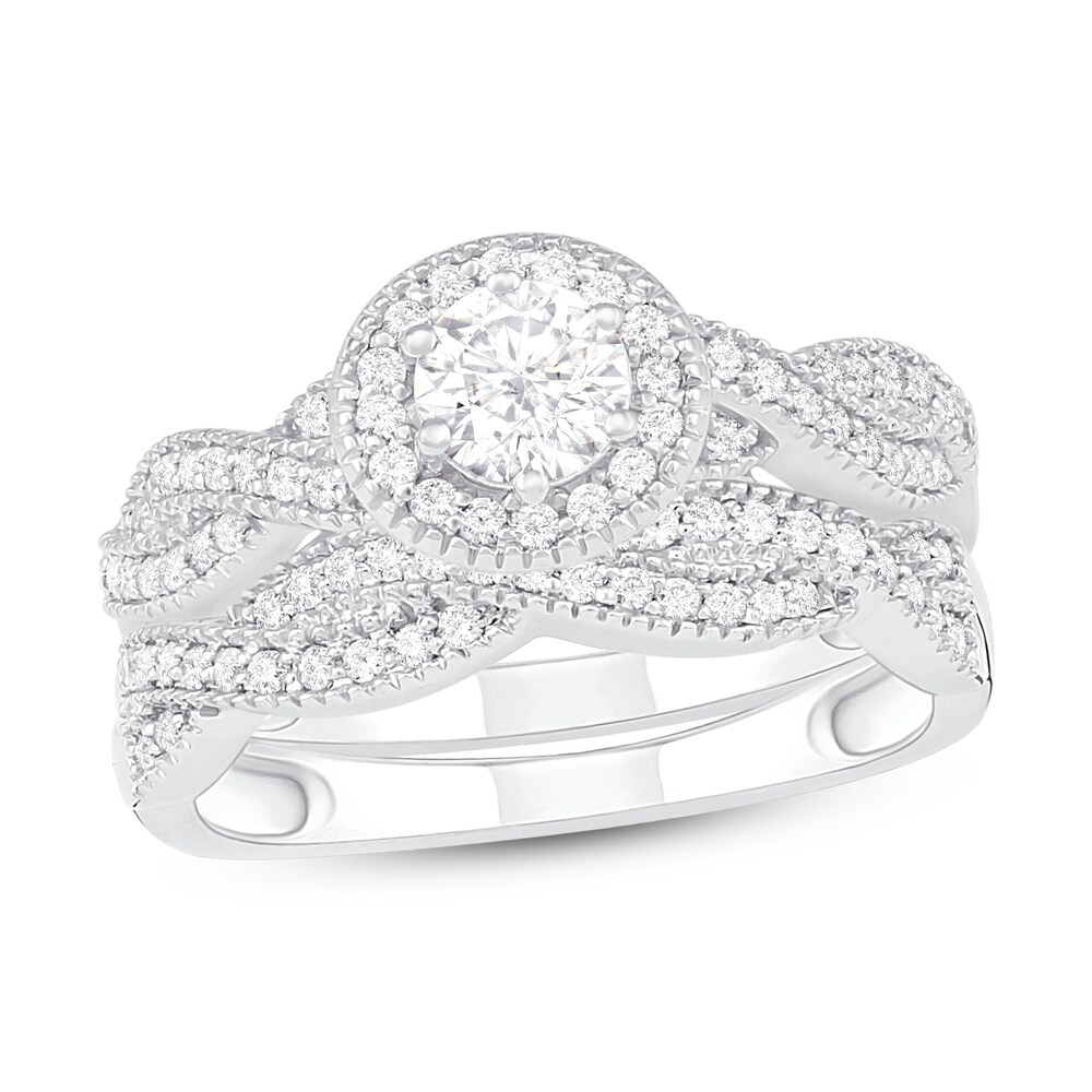 Diamond Bridal Set 7/8 ct tw Round 14K White Gold uVxgYjKz