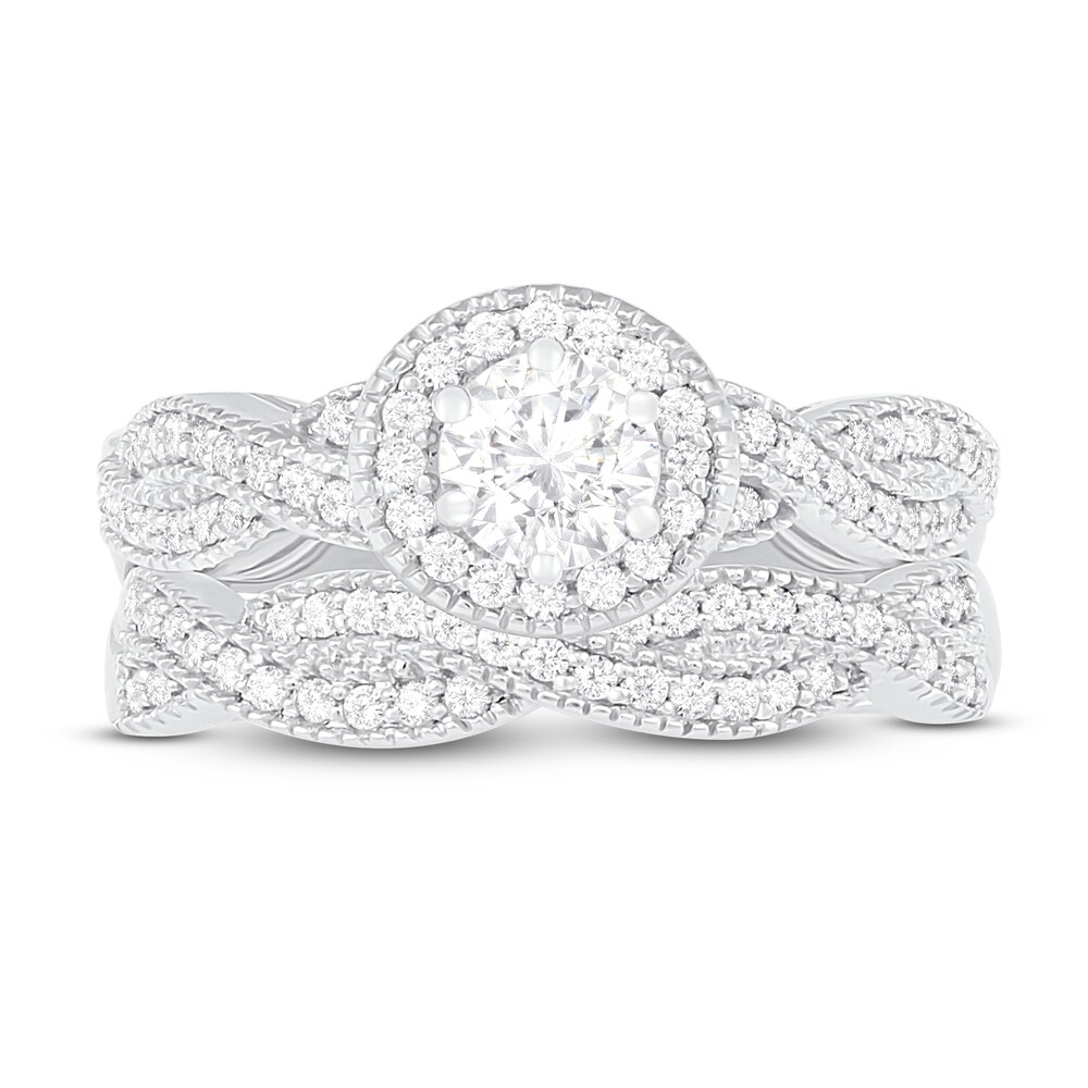 Diamond Bridal Set 7/8 ct tw Round 14K White Gold uVxgYjKz Diamond Bridal Set 7/8 ct tw Round 14K White Gold uVxgYjKz