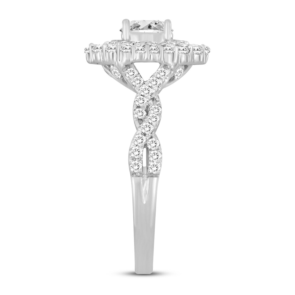 Diamond Engagement Ring 1 ct tw Oval/Round 14K White Gold ubFTEwLR Diamond Engagement Ring 1 ct tw Oval/Round 14K White Gold ubFTEwLR