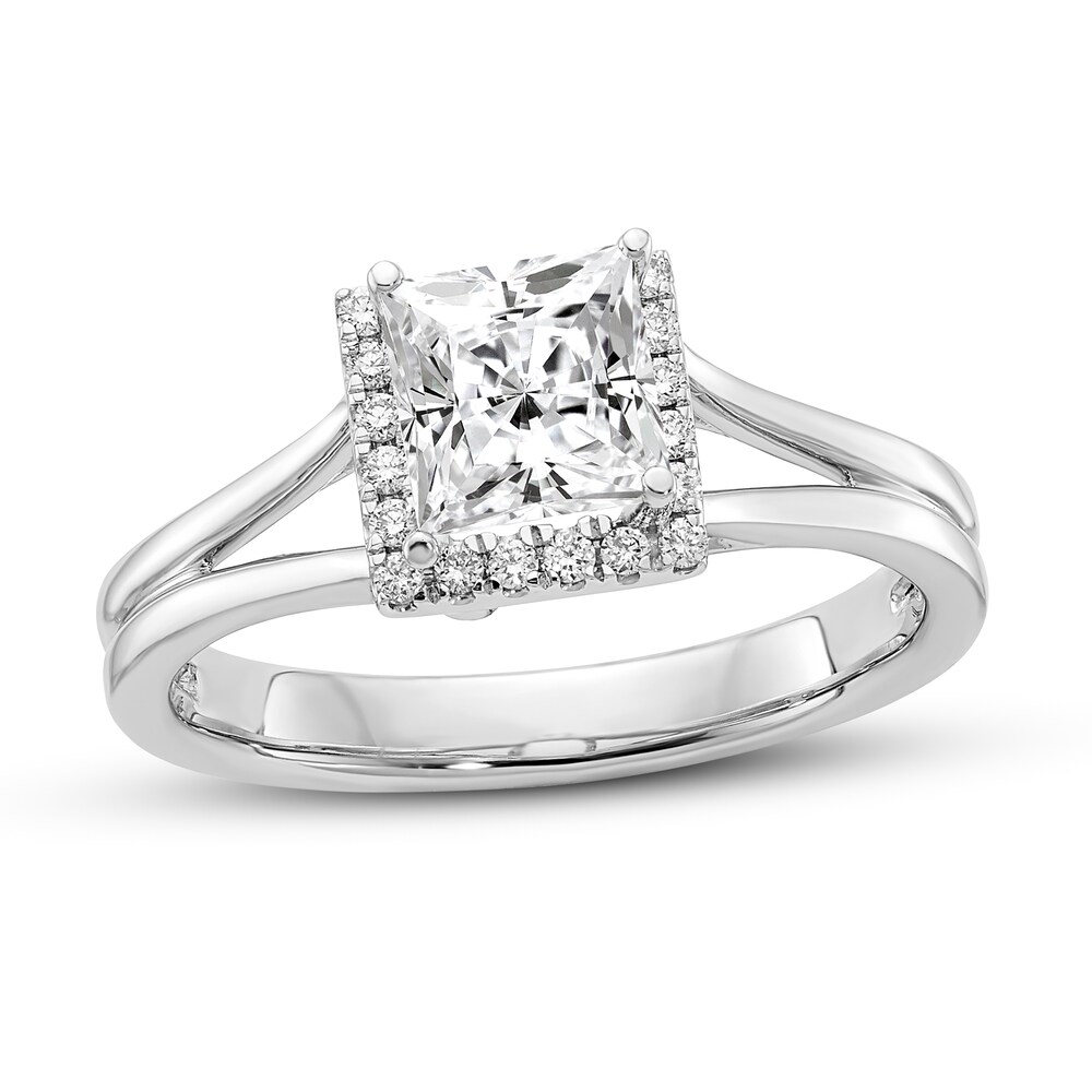 Diamond Solitaire Engagement Ring 7/8 ct tw Princess 14K White Gold ucmAZInJ Diamond Solitaire Engagement Ring 7/8 ct tw Princess 14K White Gold ucmAZInJ
