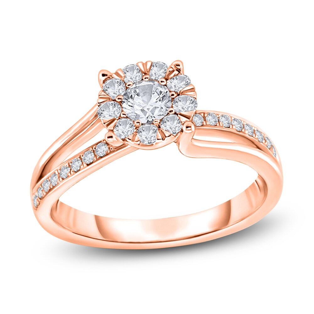 Diamond Engagement Ring 3/8 ct tw Round 14K Rose Gold ul1kGW3A