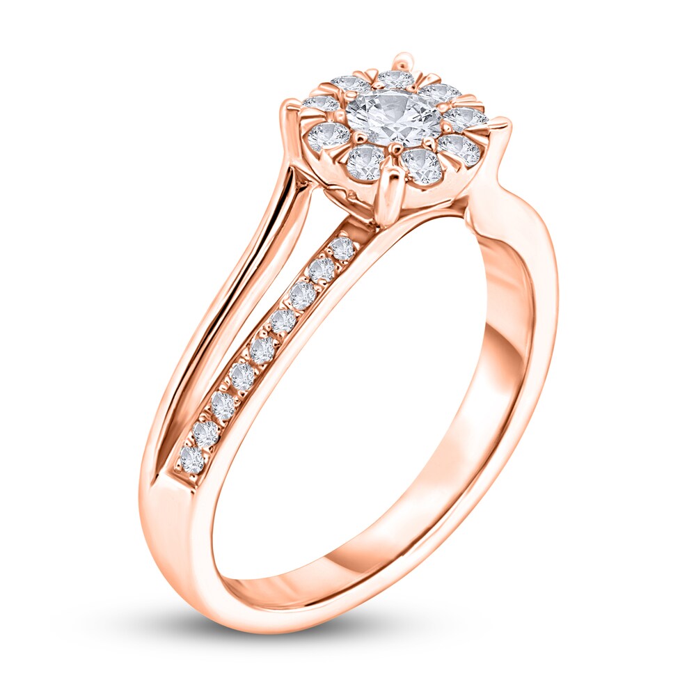 Diamond Engagement Ring 3/8 ct tw Round 14K Rose Gold ul1kGW3A Diamond Engagement Ring 3/8 ct tw Round 14K Rose Gold ul1kGW3A