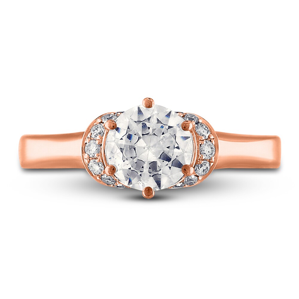 Diamond Engagement Ring 7/8 ct tw Round 14K Rose Gold umhmKRTm Diamond Engagement Ring 7/8 ct tw Round 14K Rose Gold umhmKRTm