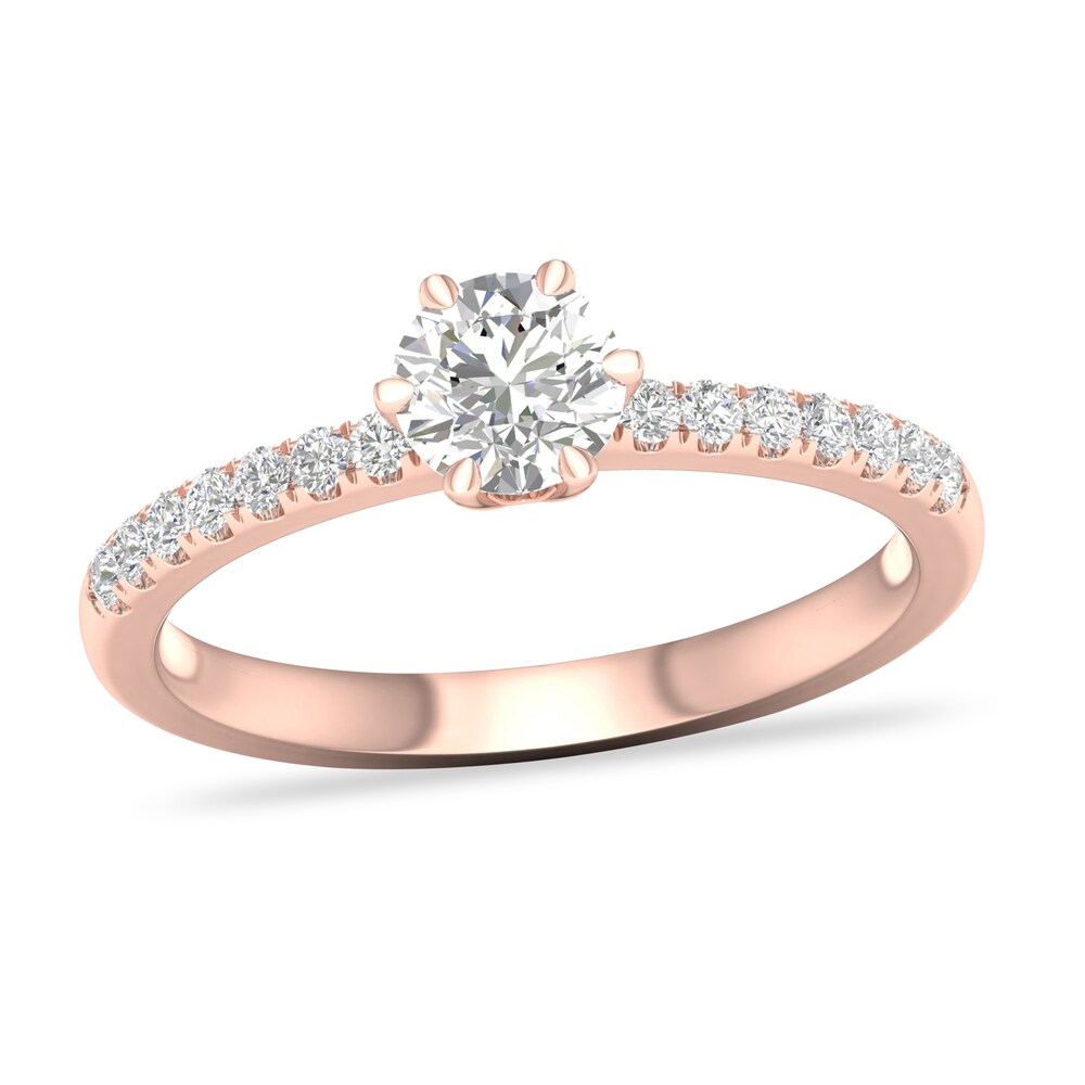 Diamond Ring 1/2 ct tw Round-cut 14K Rose Gold v5lUtxD7 Diamond Ring 1/2 ct tw Round-cut 14K Rose Gold v5lUtxD7
