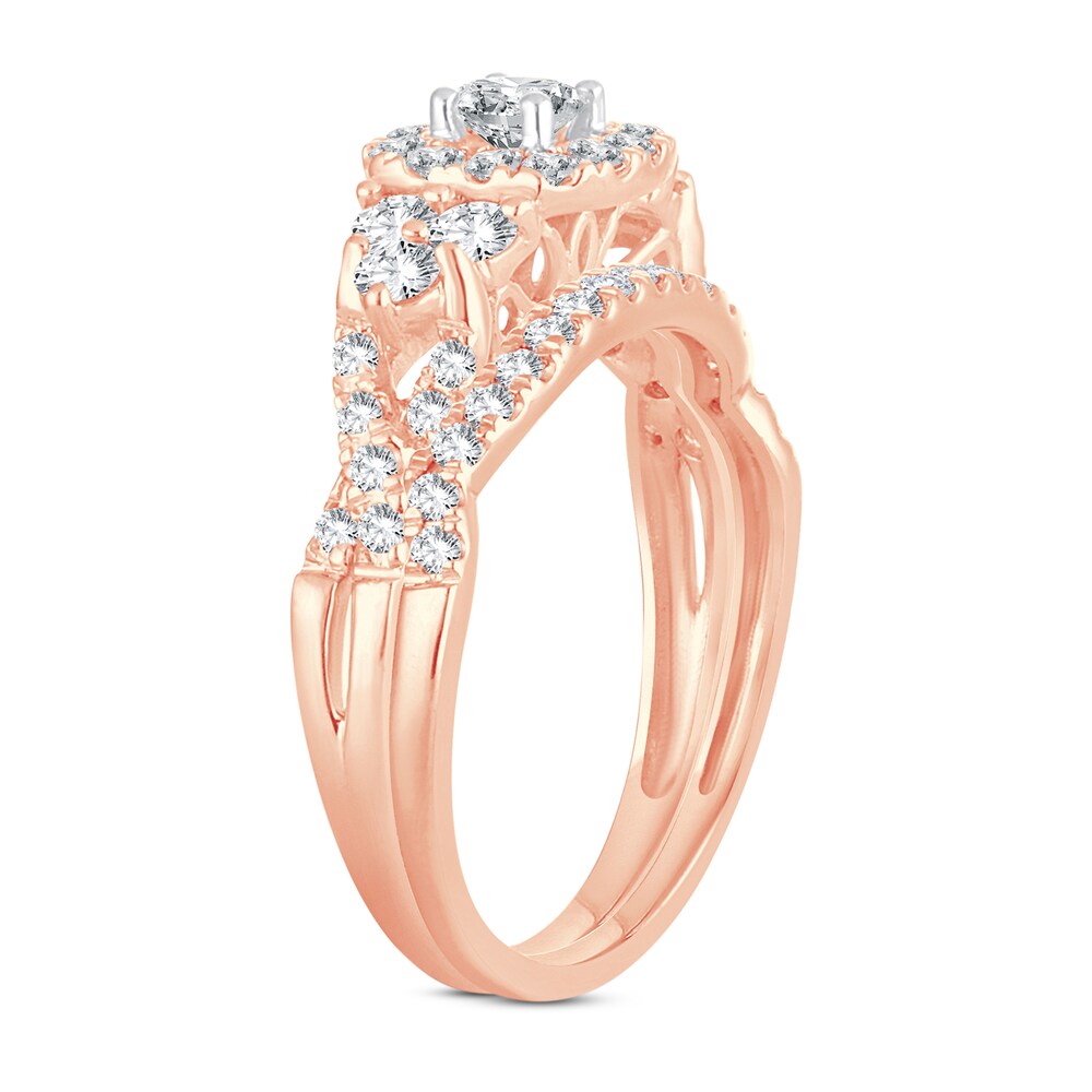 Diamond Bridal Set 1 ct tw Round-cut 14K Rose Gold v6rhYRKx Diamond Bridal Set 1 ct tw Round-cut 14K Rose Gold v6rhYRKx