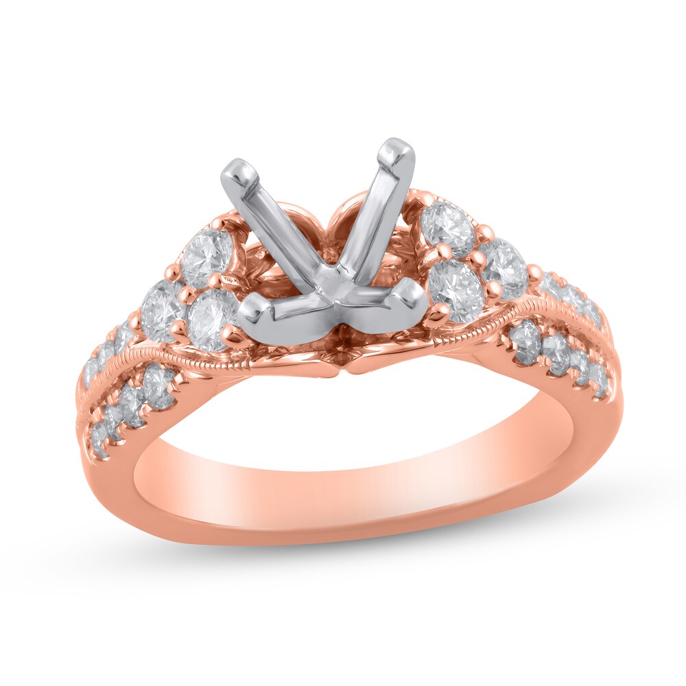 Hearts Desire Diamond Engagement Ring Setting 3/4 ct tw Round 18K Rose Gold vB1nbi2u Hearts Desire Diamond Engagement Ring Setting 3/4 ct tw Round 18K Rose Gold vB1nbi2u