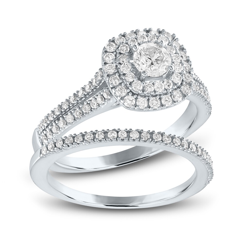 Diamond Bridal Set 7/8 ct tw Round 14K White Gold vQfrP11E Diamond Bridal Set 7/8 ct tw Round 14K White Gold vQfrP11E