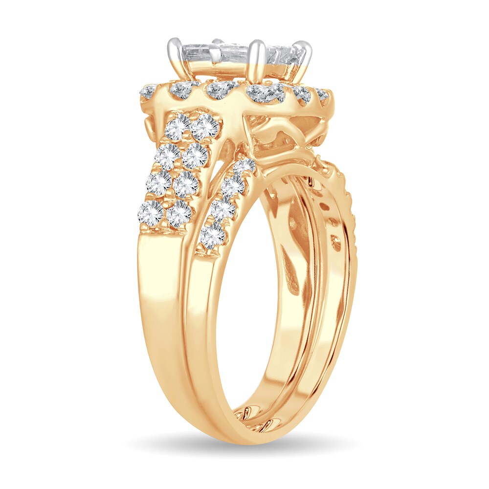Diamond Bridal Set 2 ct tw Princess 14K Yellow Gold vsyXoJN6 Diamond Bridal Set 2 ct tw Princess 14K Yellow Gold vsyXoJN6