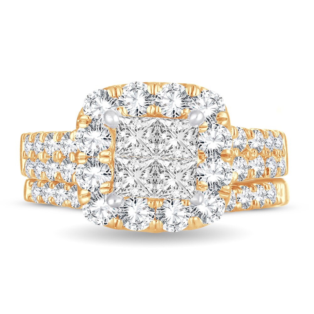 Diamond Bridal Set 2 ct tw Princess 14K Yellow Gold vsyXoJN6 Diamond Bridal Set 2 ct tw Princess 14K Yellow Gold vsyXoJN6
