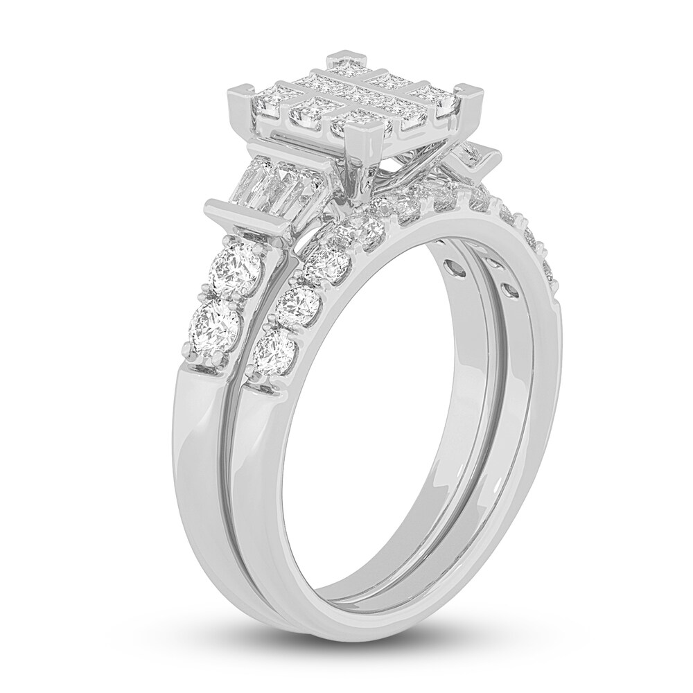 Diamond Bridal Set 1-1/2 ct tw Princess/Baguette/ Round 14K White Gold w2KTnT7U Diamond Bridal Set 1-1/2 ct tw Princess/Baguette/ Round 14K White Gold w2KTnT7U
