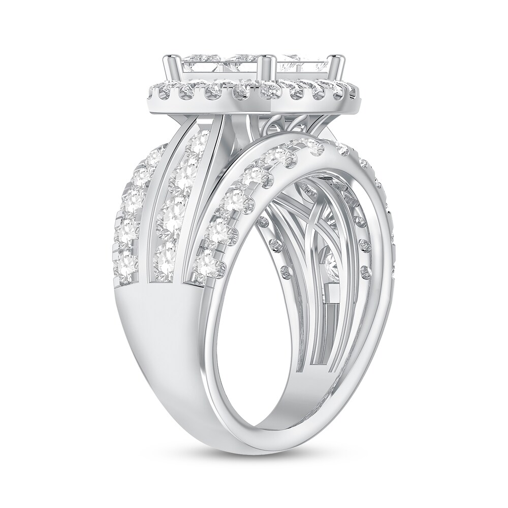 Diamond Engagement Ring 4 ct tw Princess/Round 14K White Gold w2uBL0qh Diamond Engagement Ring 4 ct tw Princess/Round 14K White Gold w2uBL0qh