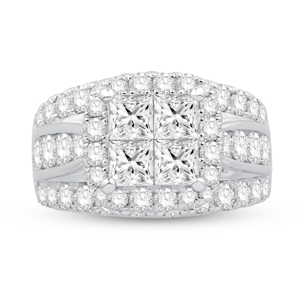 Diamond Engagement Ring 4 ct tw Princess/Round 14K White Gold w2uBL0qh Diamond Engagement Ring 4 ct tw Princess/Round 14K White Gold w2uBL0qh
