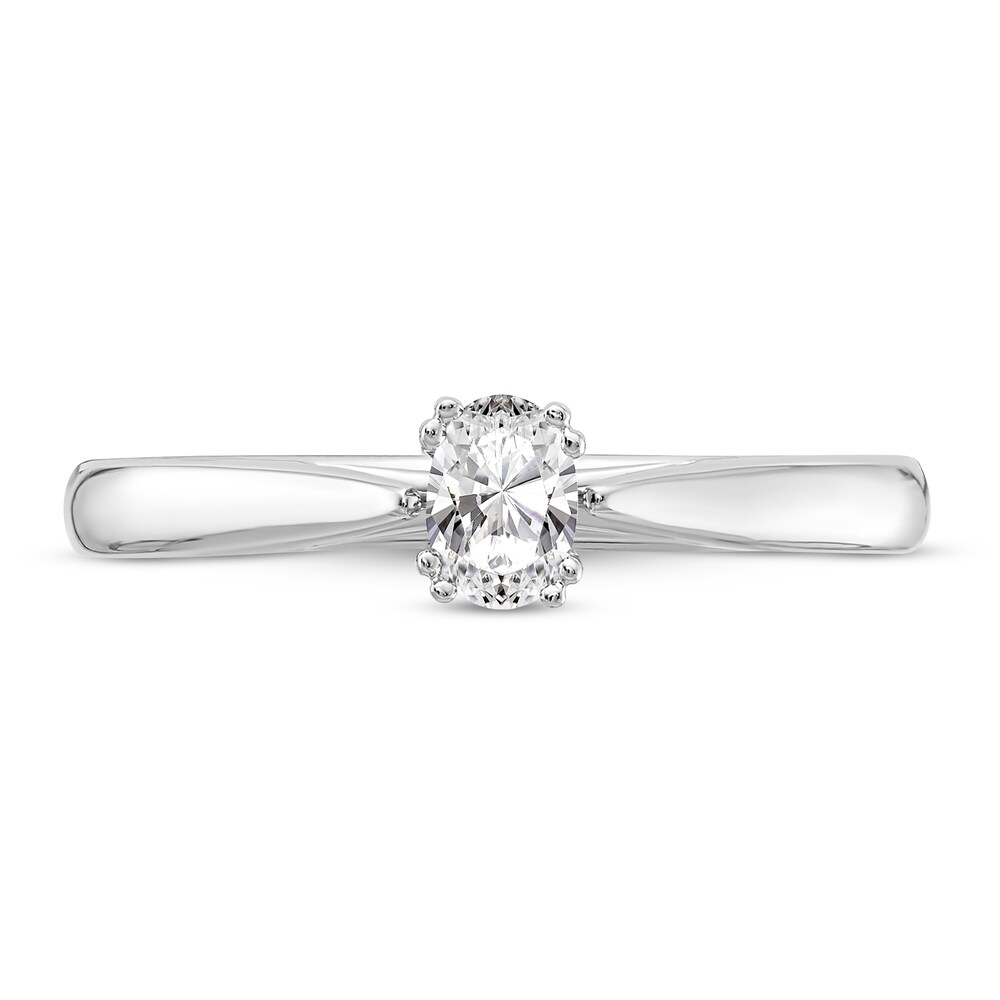 Diamond Solitaire Engagement Ring 1/3 ct tw Oval 14K White Gold (I1/I) wK9XDaeR