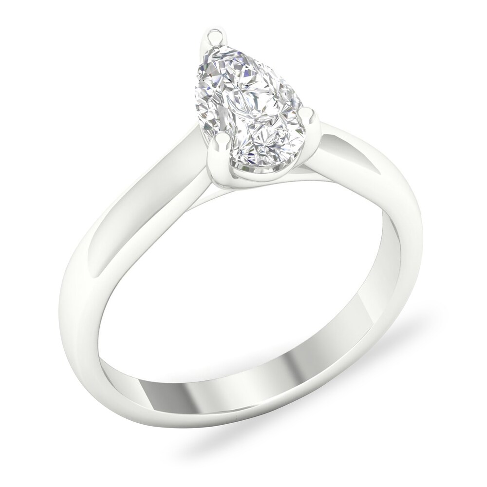 Diamond Solitaire Ring 1 ct tw Pear-shaped 14K White Gold (SI2/I) wYXCcB46 Diamond Solitaire Ring 1 ct tw Pear-shaped 14K White Gold (SI2/I) wYXCcB46