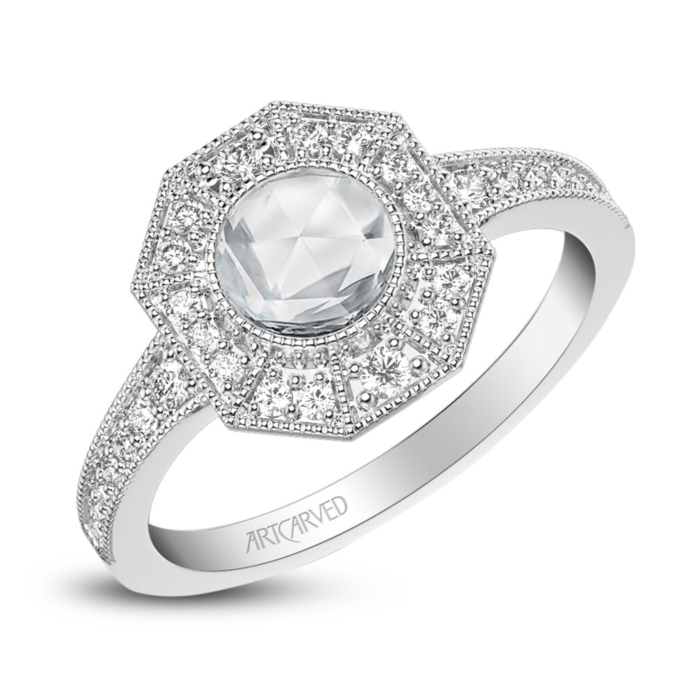 ArtCarved Rose-Cut Diamond Engagement Ring 3/4 ct tw 14K White Gold wZvPcKTu ArtCarved Rose-Cut Diamond Engagement Ring 3/4 ct tw 14K White Gold wZvPcKTu