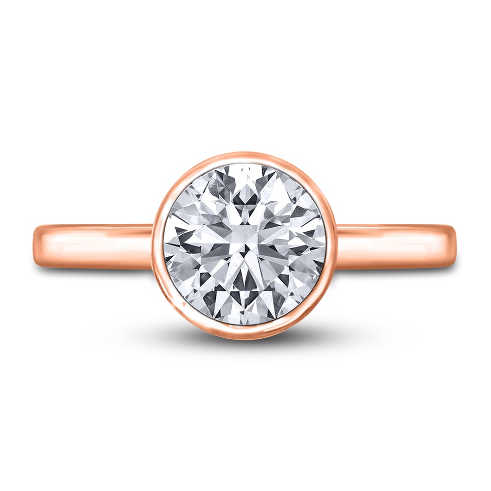 Diamond Solitaire Engagement Ring 2 ct tw Bezel-Set Round 14K Rose Gold (I2/I) wbGZWeaK Diamond Solitaire Engagement Ring 2 ct tw Bezel-Set Round 14K Rose Gold (I2/I) wbGZWeaK
