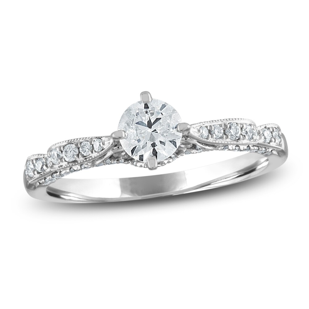 Diamond Engagement Ring 5/8 ct tw Round 14K White Gold wpyeViKy Diamond Engagement Ring 5/8 ct tw Round 14K White Gold wpyeViKy