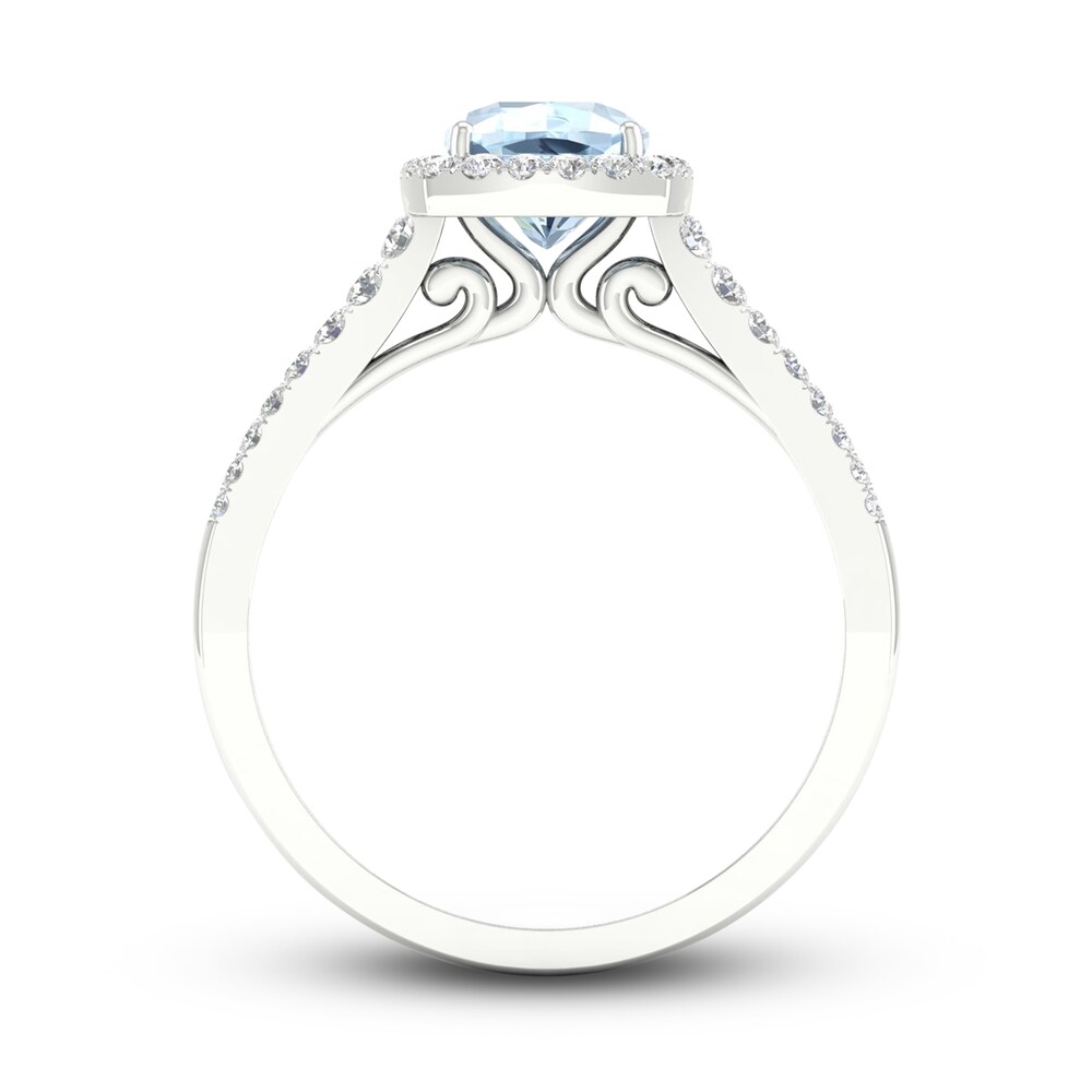 Natural Aquamarine Engagement Ring 1/3 ct tw Round/Cushion 14K White Gold wrPIi2iu Natural Aquamarine Engagement Ring 1/3 ct tw Round/Cushion 14K White Gold wrPIi2iu