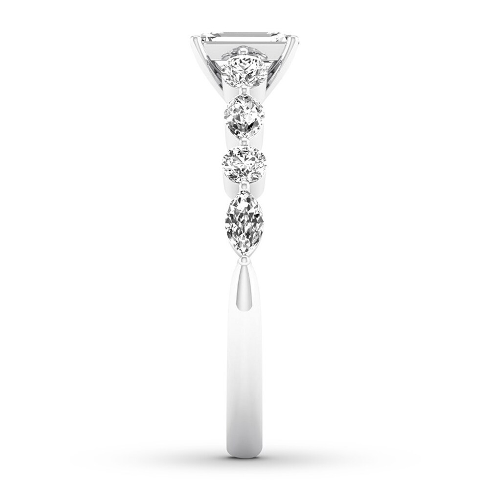 Diamond Engagement Ring 7/8 ct tw Emerald/Round/Marquise 14K White Gold wt2DRxcA Diamond Engagement Ring 7/8 ct tw Emerald/Round/Marquise 14K White Gold wt2DRxcA
