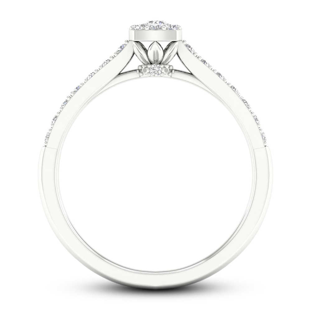 Diamond Promise Ring 1/4 ct tw Round 10K White Gold wyVlFVr5