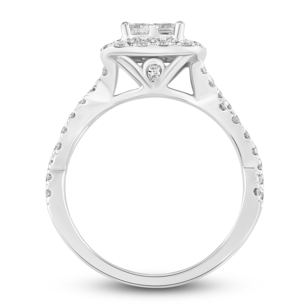 Diamond Engagement Ring 1 ct tw Princess/Round 14K White Gold xCWlmOvq Diamond Engagement Ring 1 ct tw Princess/Round 14K White Gold xCWlmOvq