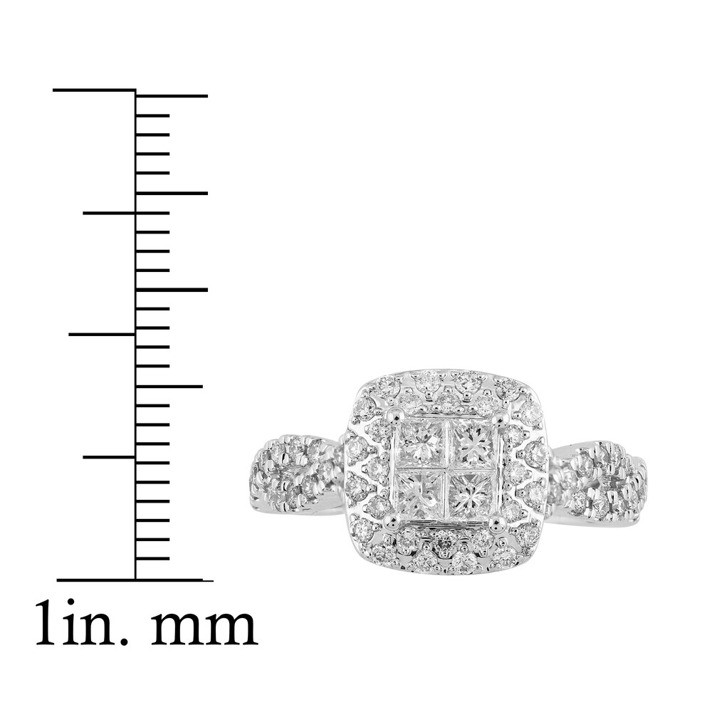 Diamond Engagement Ring 1 ct tw Princess/Round 14K White Gold xCWlmOvq Diamond Engagement Ring 1 ct tw Princess/Round 14K White Gold xCWlmOvq