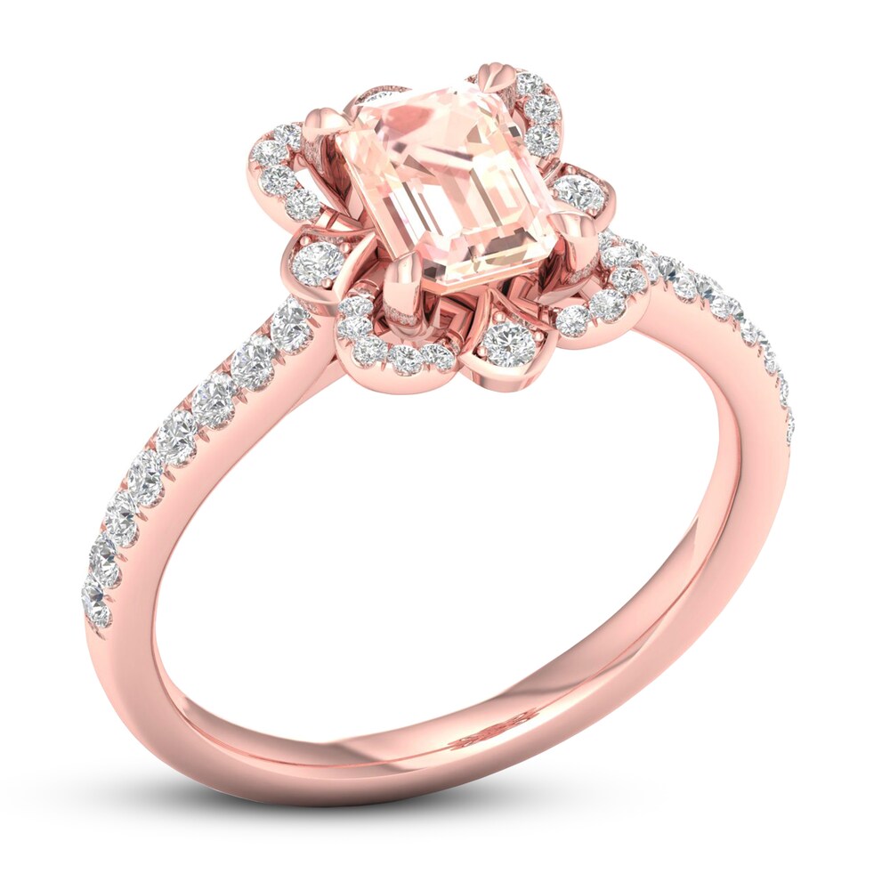 Natural Morganite Engagement Ring 1/4 ct tw Diamonds 14K Rose Gold xCb9ssAY Natural Morganite Engagement Ring 1/4 ct tw Diamonds 14K Rose Gold xCb9ssAY