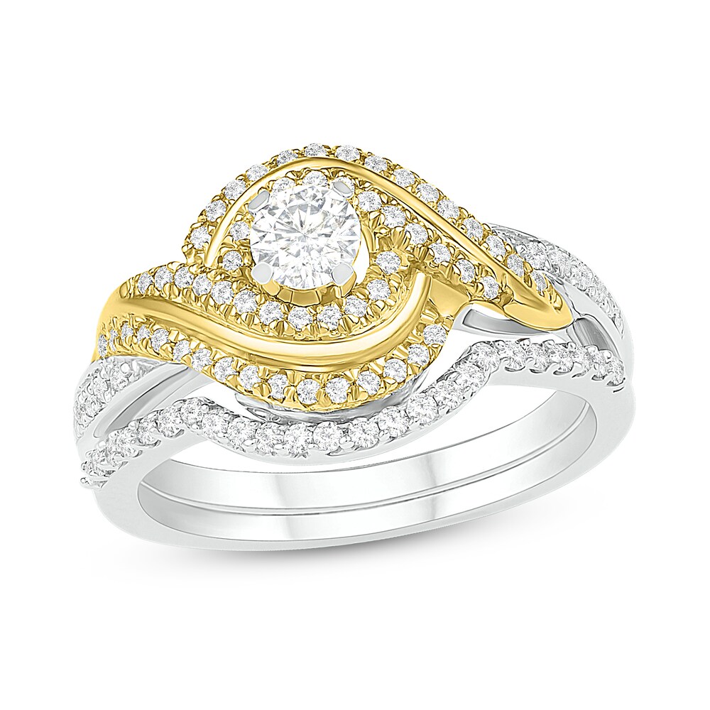 Diamond Bridal Set 1/2 ct tw Round 14K Two-Tone Gold xGwAjYIz Diamond Bridal Set 1/2 ct tw Round 14K Two-Tone Gold xGwAjYIz