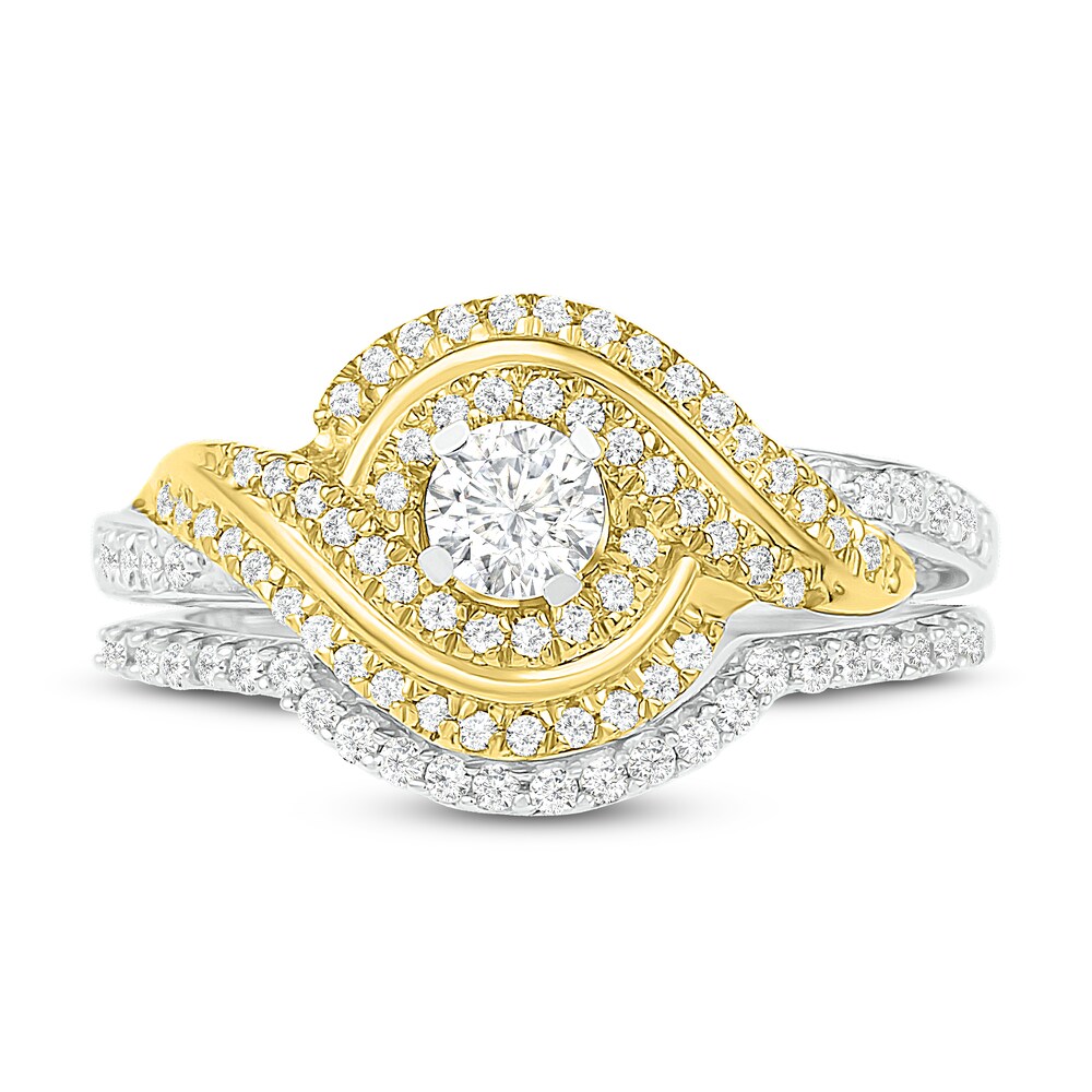 Diamond Bridal Set 1/2 ct tw Round 14K Two-Tone Gold xGwAjYIz Diamond Bridal Set 1/2 ct tw Round 14K Two-Tone Gold xGwAjYIz
