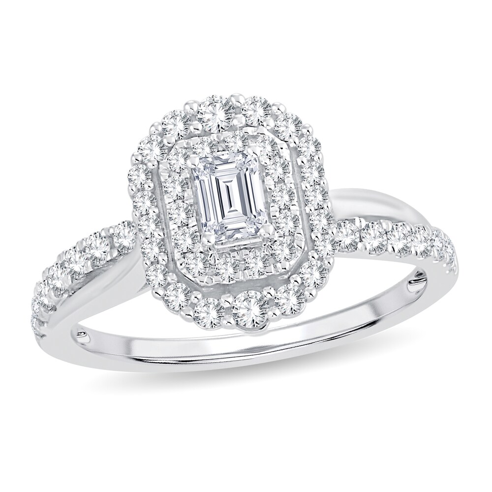 Diamond Ring 3/4 ct tw Emerald-cut 14K White Gold xJSAfliI Diamond Ring 3/4 ct tw Emerald-cut 14K White Gold xJSAfliI