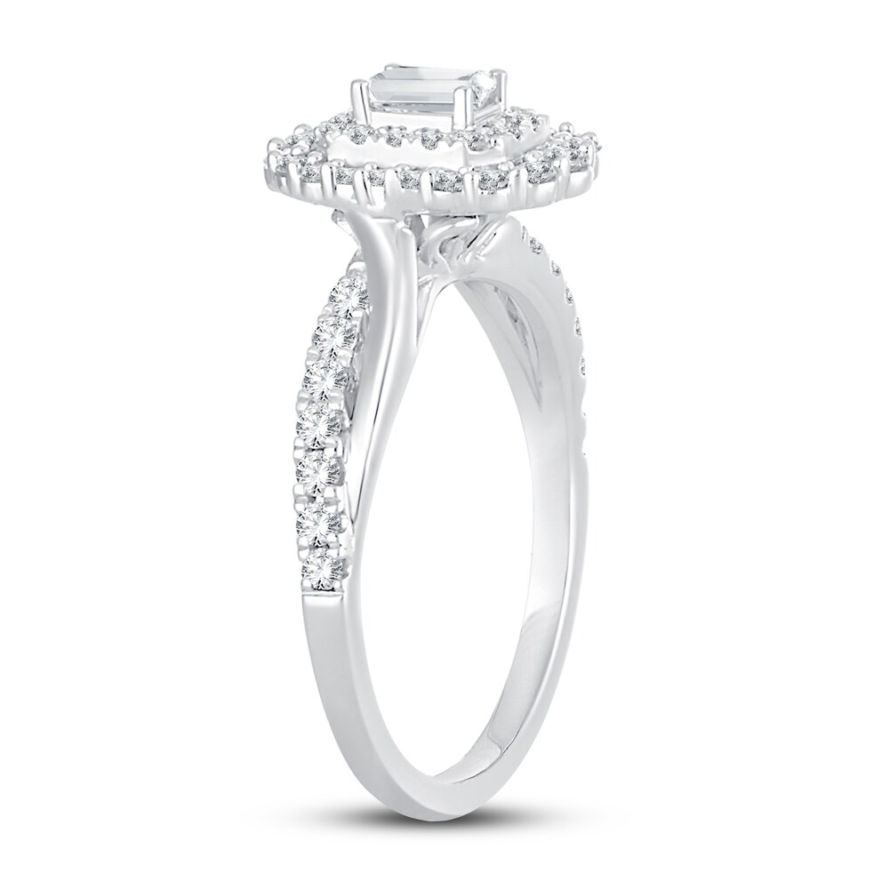 Diamond Ring 3/4 ct tw Emerald-cut 14K White Gold xJSAfliI Diamond Ring 3/4 ct tw Emerald-cut 14K White Gold xJSAfliI