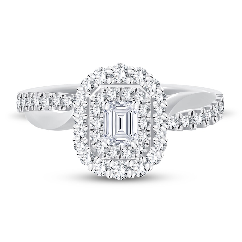 Diamond Ring 3/4 ct tw Emerald-cut 14K White Gold xJSAfliI Diamond Ring 3/4 ct tw Emerald-cut 14K White Gold xJSAfliI