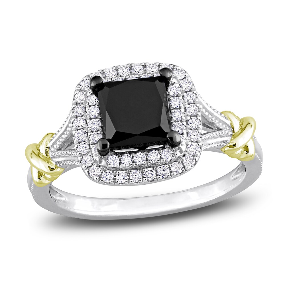Black Diamond Y-Knot Ring 2-1/4 ct tw Princess/Round 14K Two-Tone Gold xXuUM8S3 Black Diamond Y-Knot Ring 2-1/4 ct tw Princess/Round 14K Two-Tone Gold xXuUM8S3
