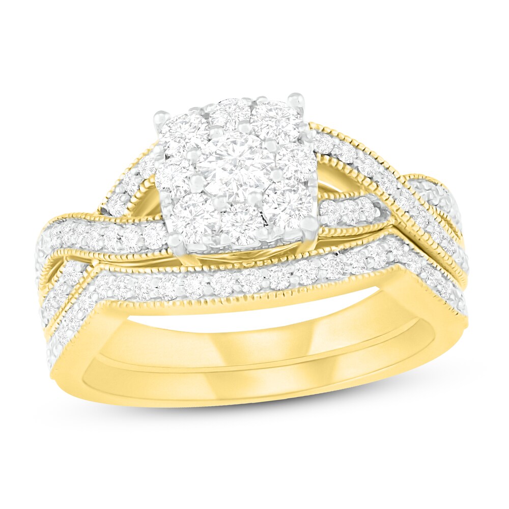 Diamond Bridal Set 1 ct tw Round 14K Yellow Gold xhzhxQgB Diamond Bridal Set 1 ct tw Round 14K Yellow Gold xhzhxQgB