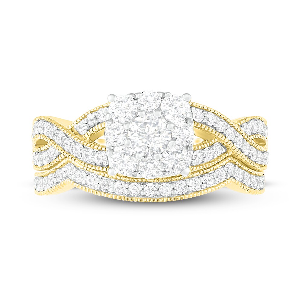 Diamond Bridal Set 1 ct tw Round 14K Yellow Gold xhzhxQgB Diamond Bridal Set 1 ct tw Round 14K Yellow Gold xhzhxQgB