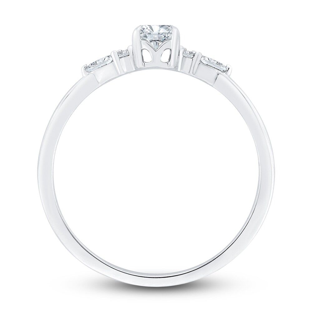 Diamond Engagement Ring 1/2 ct tw Oval/Round/Pear-shaped 14K White Gold xn2TGRyF Diamond Engagement Ring 1/2 ct tw Oval/Round/Pear-shaped 14K White Gold xn2TGRyF