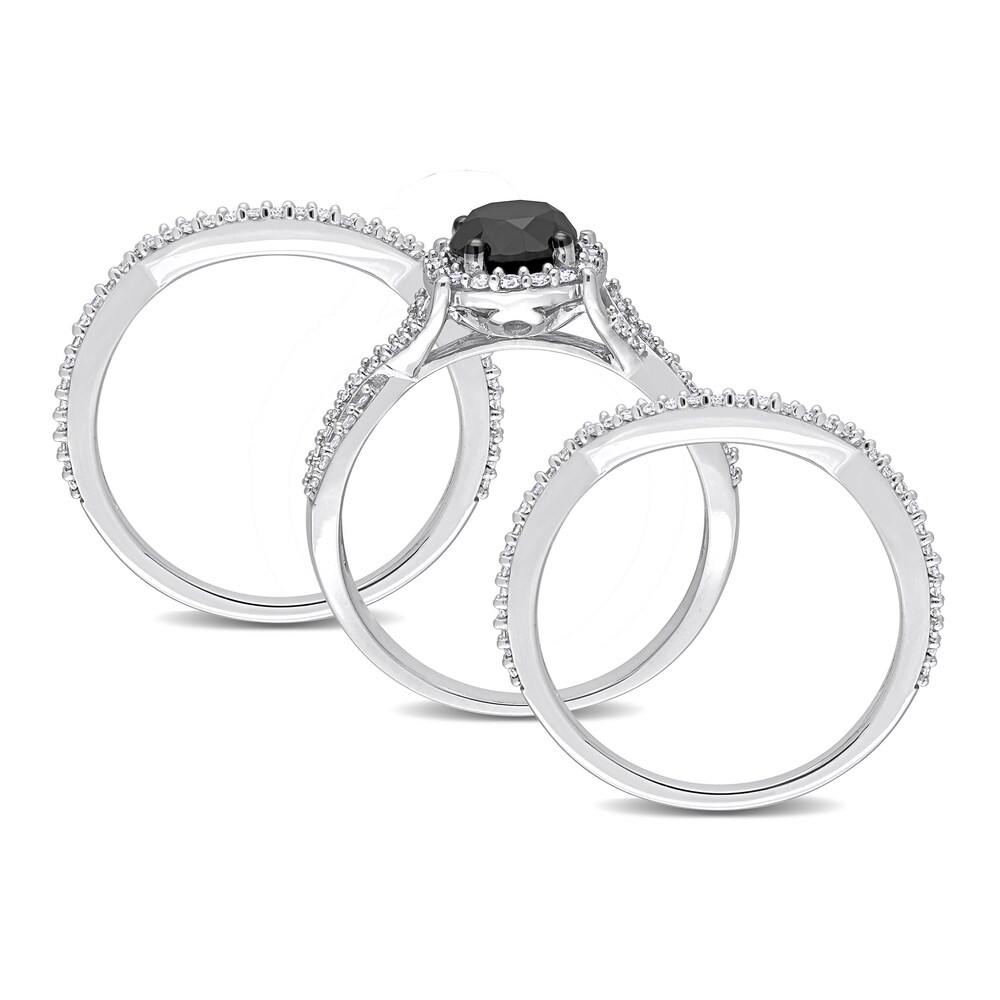 Black & White Diamond Bridal Set 1-1/2 ct tw Round 14K White Gold xx7bzprj Black & White Diamond Bridal Set 1-1/2 ct tw Round 14K White Gold xx7bzprj