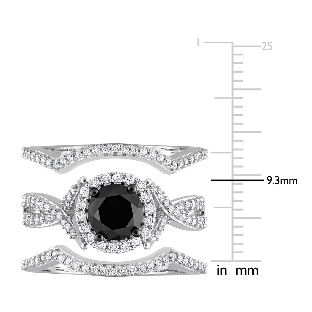 Black & White Diamond Bridal Set 1-1/2 ct tw Round 14K White Gold xx7bzprj Black & White Diamond Bridal Set 1-1/2 ct tw Round 14K White Gold xx7bzprj