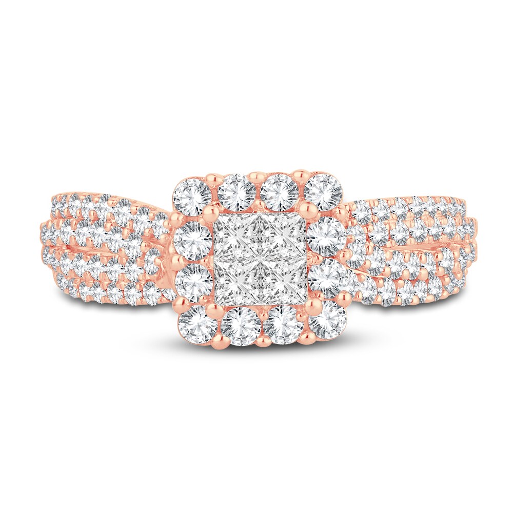 Diamond Ring 1 ct tw Round/Princess 14K Rose Gold yCBVgtk0 Diamond Ring 1 ct tw Round/Princess 14K Rose Gold yCBVgtk0