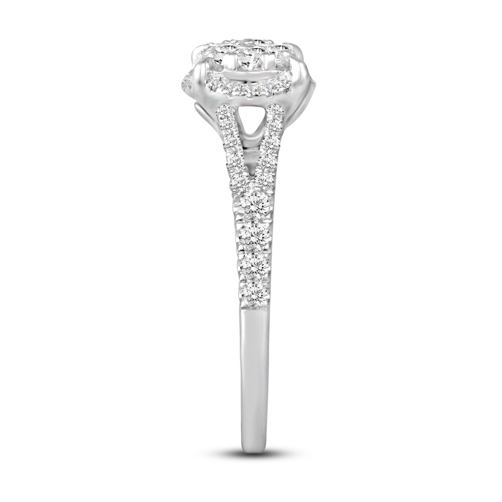 Diamond Engagement Ring 3/4 ct tw Round 14K White Gold 7.2mm yGw9K1RA Diamond Engagement Ring 3/4 ct tw Round 14K White Gold 7.2mm yGw9K1RA