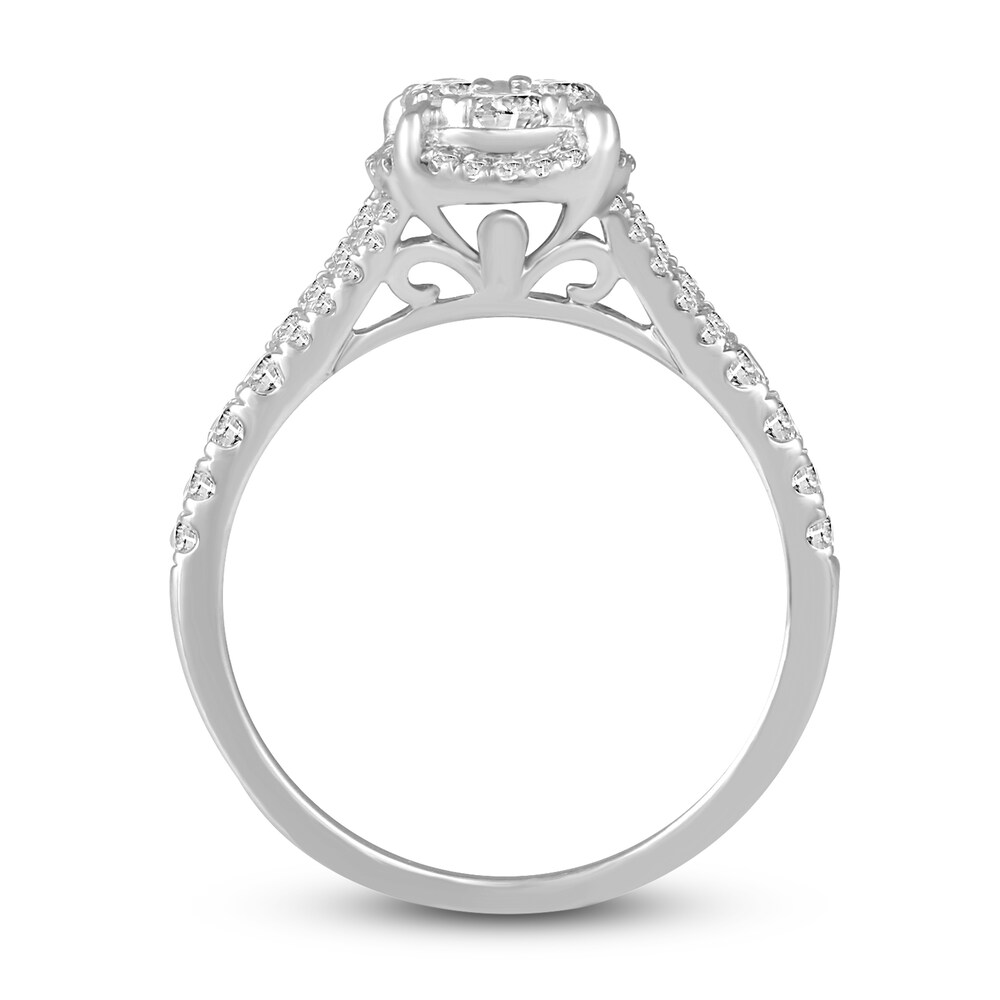 Diamond Engagement Ring 3/4 ct tw Round 14K White Gold 7.2mm yGw9K1RA Diamond Engagement Ring 3/4 ct tw Round 14K White Gold 7.2mm yGw9K1RA