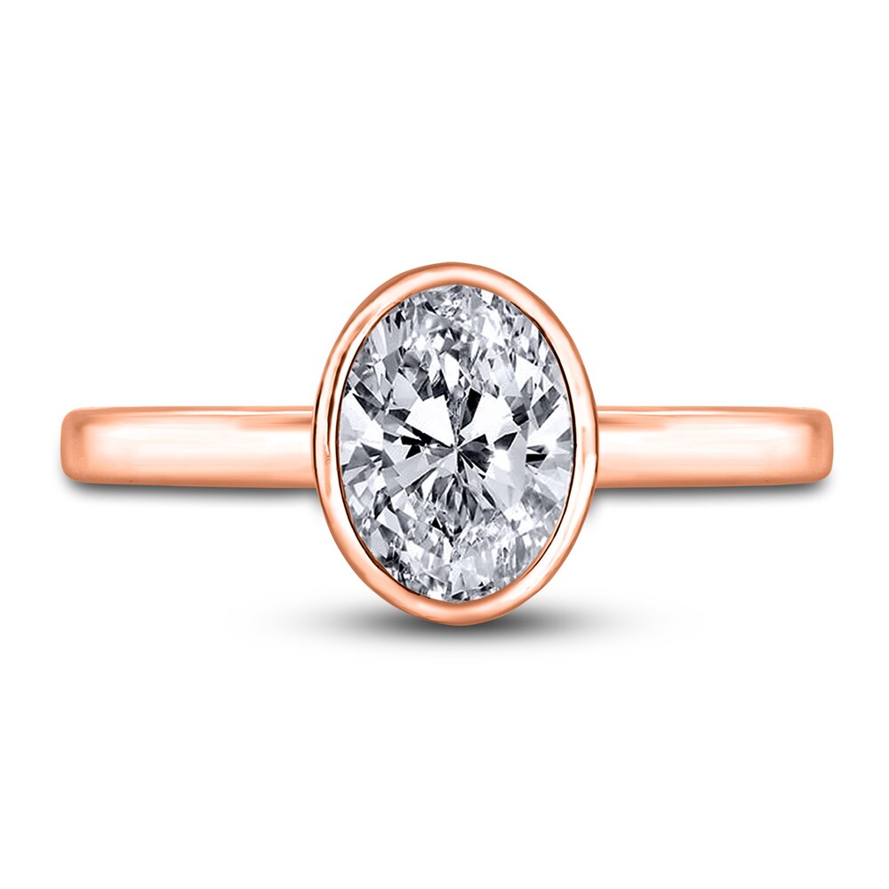 Diamond Solitaire Engagement Ring 2 ct tw Bezel-Set Oval 14K Rose Gold (I2/I) yPLARLjE Diamond Solitaire Engagement Ring 2 ct tw Bezel-Set Oval 14K Rose Gold (I2/I) yPLARLjE