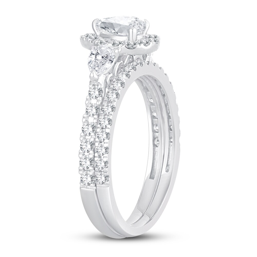 Diamond Bridal Set 1-1/2 ct tw Pear-shaped/Round-cut 14K White Gold yiJ6ExQE Diamond Bridal Set 1-1/2 ct tw Pear-shaped/Round-cut 14K White Gold yiJ6ExQE
