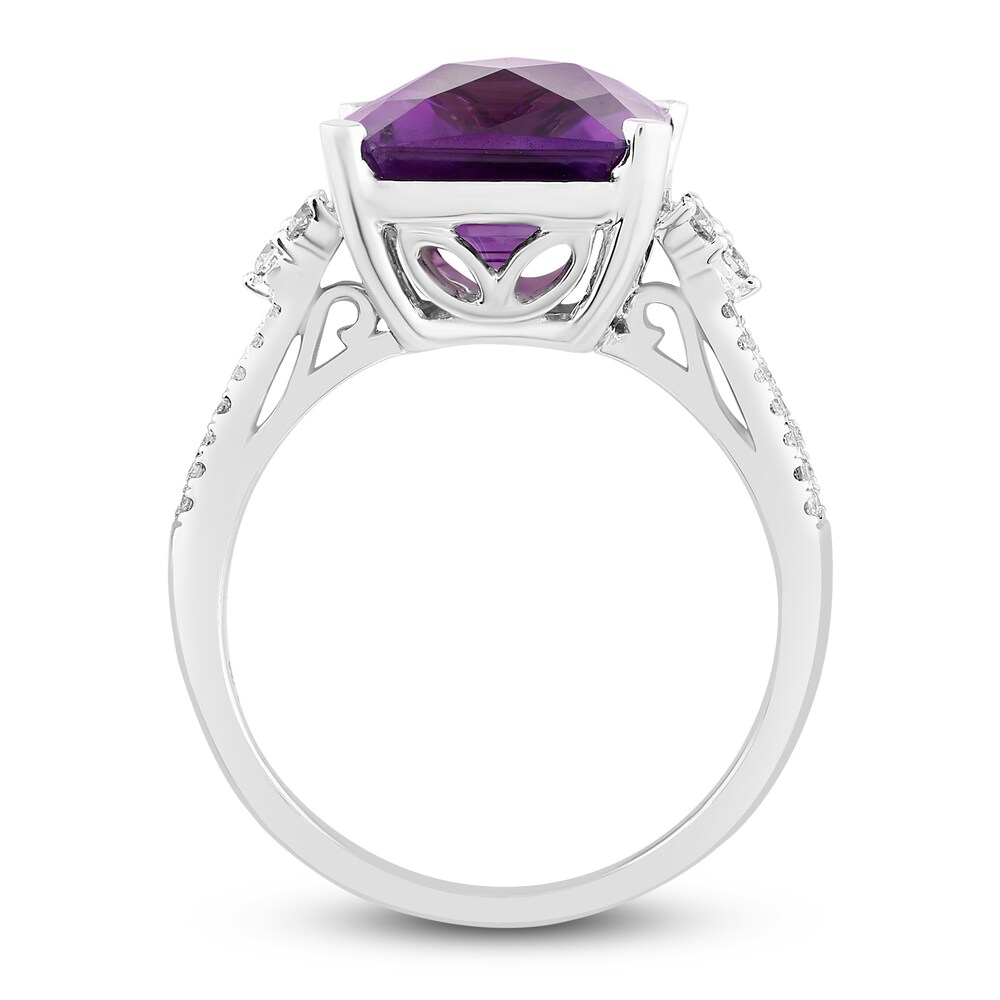 Natural Amethyst Engagement Ring 1/5 ct tw Diamonds 14K White Gold yiVUm1ae Natural Amethyst Engagement Ring 1/5 ct tw Diamonds 14K White Gold yiVUm1ae